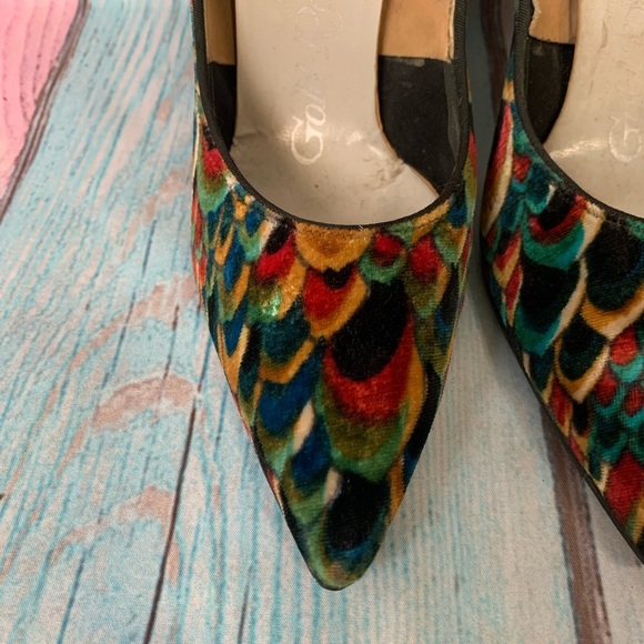 Vintage Rapier Gold Room peacock stiletto heels size 6 - Picture 4 of 12